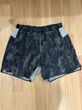 Lululemon Mens Patterned Lined Running Shorts